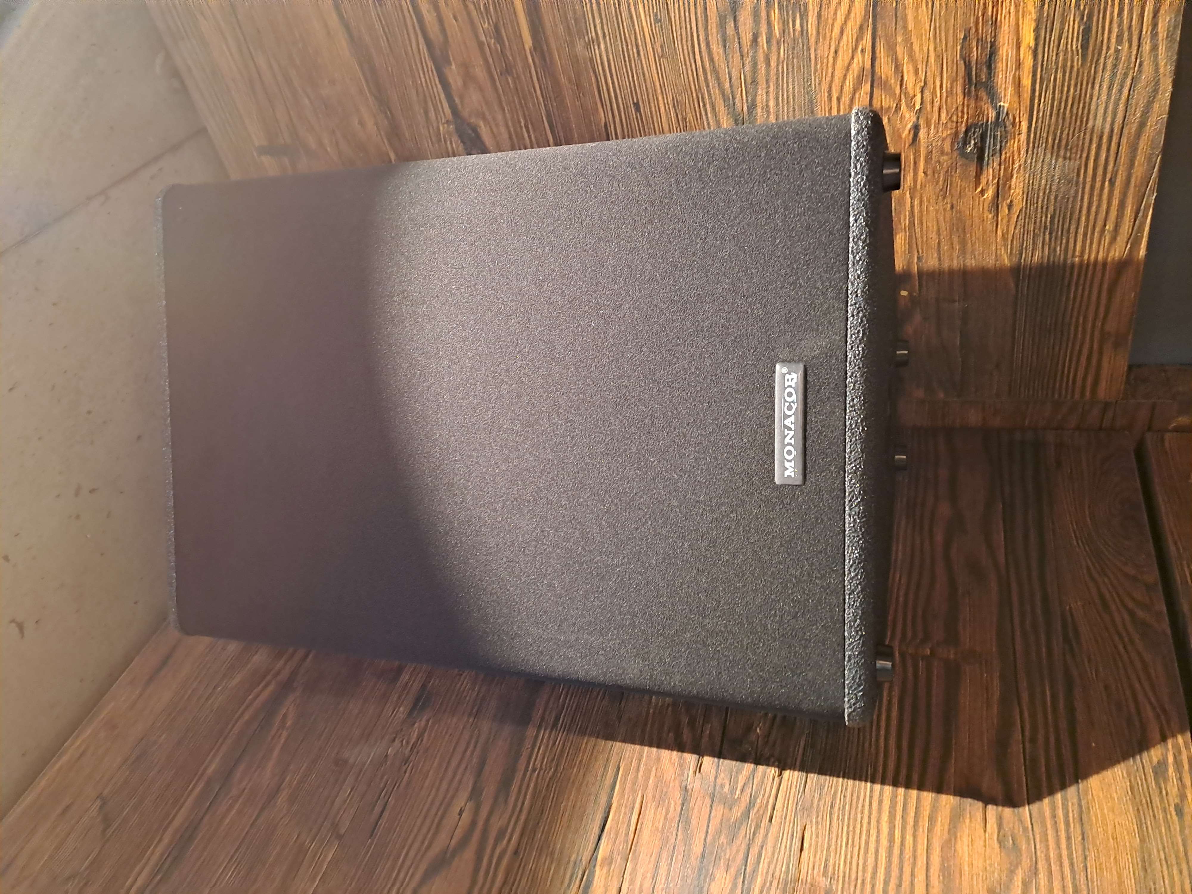 8 Lautsprecherboxen Monacor, 100 Volt, 50 Watt, schwarz